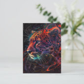 Cheetah met rode lichtsporen briefkaart (Staand voorkant)