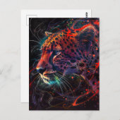 Cheetah met rode lichtsporen briefkaart (Voorkant / Achterkant)