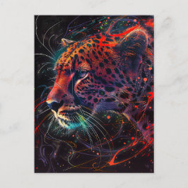 Cheetah met rode lichtsporen briefkaart