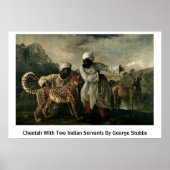Cheetah met twee Indiase dienaren door George Stub Poster (Voorkant)