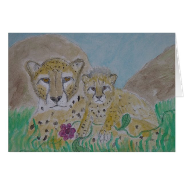cheetah moeder en kubus (Voorkant Horizontaal)
