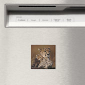 Cheetah moeder en welp magneet (Insitu (Vaatwasser))