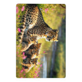 Cheetah moeder en welpen mini klembord (Achterkant)