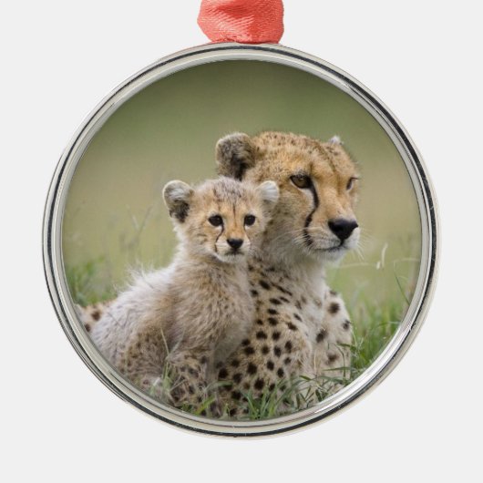 CHEETAH MOM AND BABY CHRISTMAS ORNAMENT (Voorkant)