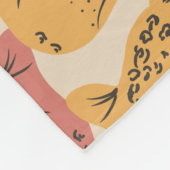 Cheetah Oerwoud Planten Greenery Coral Green Fleece Deken (Hoek)