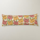 Cheetah Oerwoud Planten Greenery Coral Green Lichaamskussen (Achterkant)