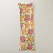 Cheetah Oerwoud Planten Greenery Coral Green Lichaamskussen (Achterkant (Verticaal))