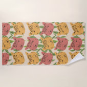 Cheetah Oerwoud Planten Greenery Coral Green Strandlaken (Voorkant)