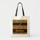 Cheetah op hoog niveau met naam tote bag (Voorkant)