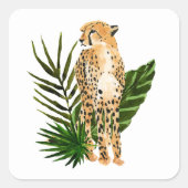 Cheetah Outlook Vierkante Sticker (Voorkant)