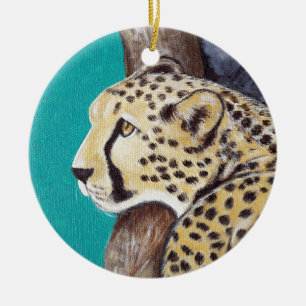 Cheetah Painting Keramisch Ornament