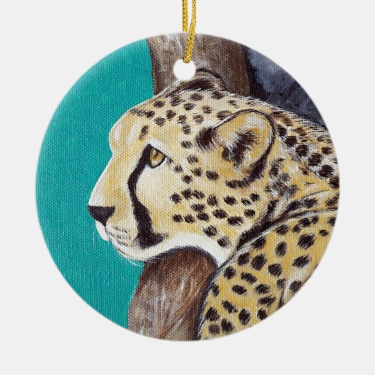 Cheetah Painting Keramisch Ornament (Voorkant)