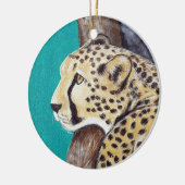 Cheetah Painting Keramisch Ornament (Links)