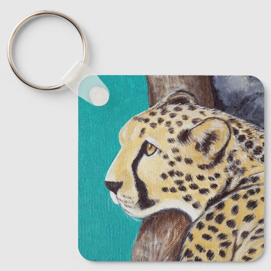 Cheetah Painting Sleutelhanger (Voorkant)