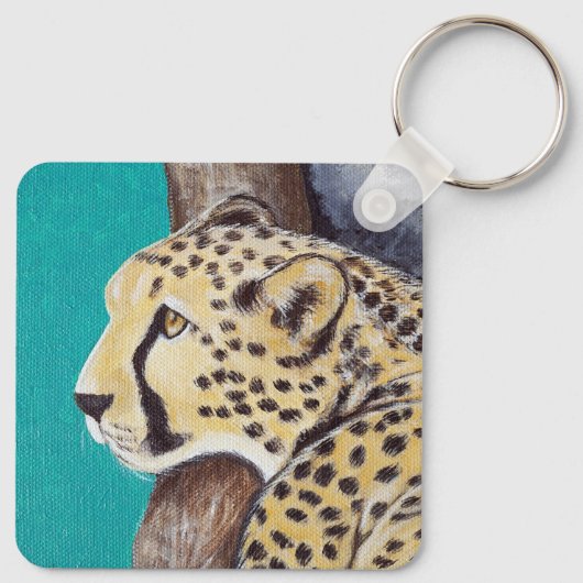 Cheetah Painting Sleutelhanger (Achterkant)