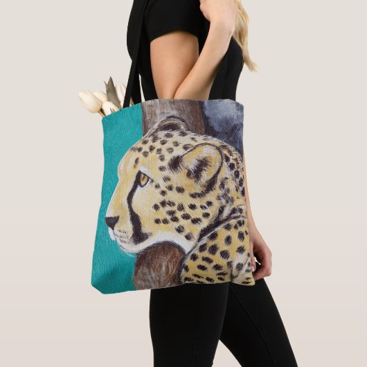 Cheetah Painting Tote Bag (Dichtbij)