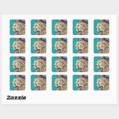 Cheetah Painting Vierkante Sticker (Vel)