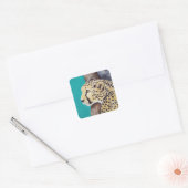 Cheetah Painting Vierkante Sticker (Envelop)