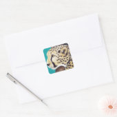 Cheetah Painting Vierkante Sticker (Envelop)
