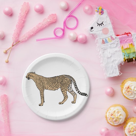 Cheetah Papieren Bordje (Feest)