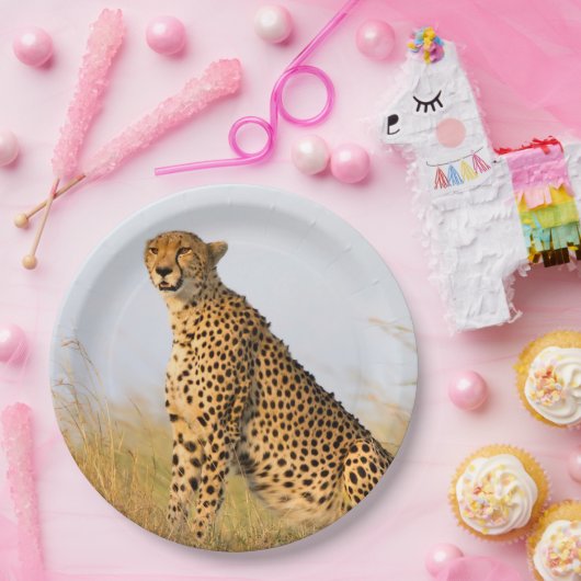 Cheetah Papieren Bordje (Feest)