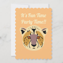 Cheetah Party Invitation, Birthday Party