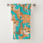 Cheetah Pastel Kleurrijk Gepersonaliseerd Patroon Bad Handdoek (Insitu)