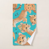 Cheetah Pastel Kleurrijk Gepersonaliseerd Patroon Bad Handdoek (Handdoek)