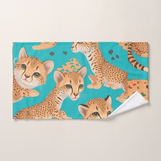 Cheetah Pastel Kleurrijk Gepersonaliseerd Patroon Bad Handdoek (Handdoek)