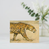 Cheetah  pasteltekening briefkaart (Staand voorkant)