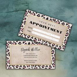 Cheetah Patroon en gouden Vintage Afsprakenkaartje