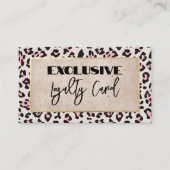 Cheetah Patroon en gouden Vintage Klantenkaartje (Voorkant)