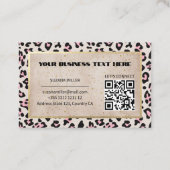 Cheetah Patroon en gouden Vintage Visitekaartje (Achterkant)