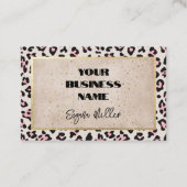 Cheetah Patroon en gouden Vintage Visitekaartje (Voorkant)