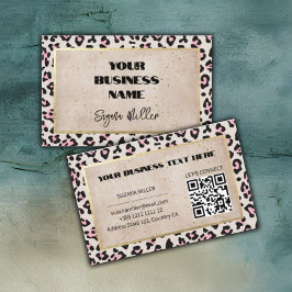 Cheetah Patroon en gouden Vintage Visitekaartje