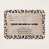 Cheetah Pattern en gouden  cadeaubon Visitekaartje (Achterkant)