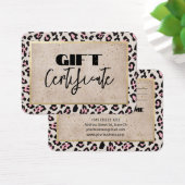 Cheetah Pattern en gouden  cadeaubon Visitekaartje (Bureau)