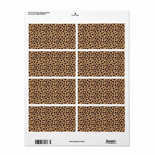 Cheetah Pattern Etiket (Full Sheet)