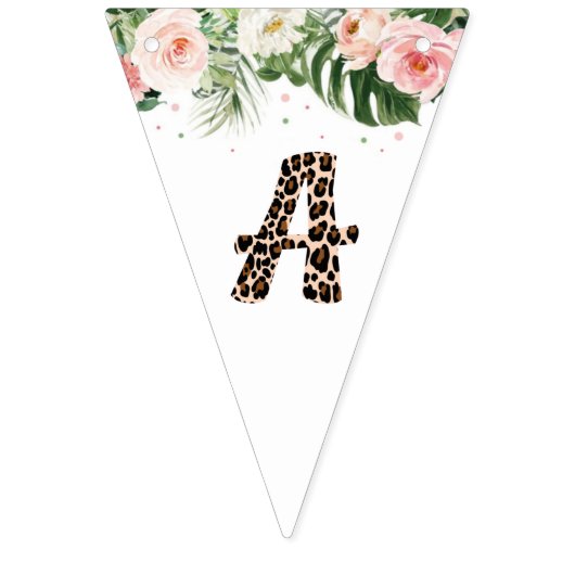 Cheetah Pattern Letters Birthday Party Vlaggetjes (Tweede vlag)