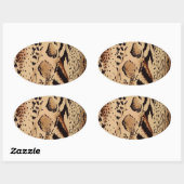 Cheetah Pattern Ovale Sticker (Vel)