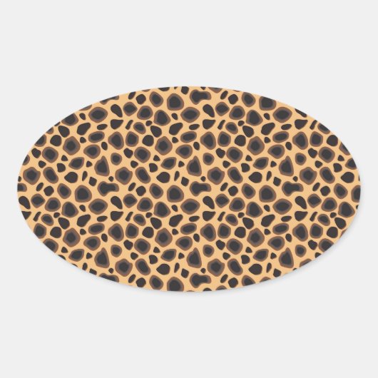 Cheetah Pattern Ovale Sticker (Voorkant)