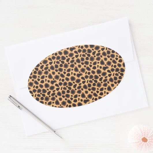 Cheetah Pattern Ovale Sticker (Envelop)