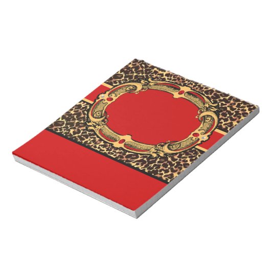 Cheetah Pattern Red Label Notitieblok (Linkerzijde)
