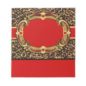 Cheetah Pattern Red Label Notitieblok (Voorkant)