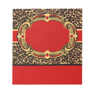 Cheetah Pattern Red Label Notitieblok