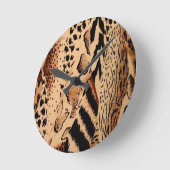 Cheetah Pattern Ronde Klok (Hoek)