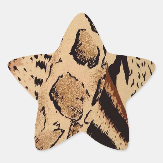 Cheetah Pattern Ster Sticker (Voorkant)
