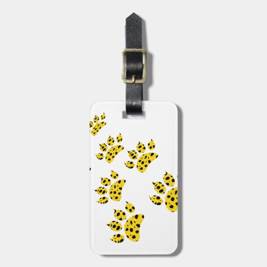 Cheetah Paw Print Bagagelabel (Voorkant verticaal)
