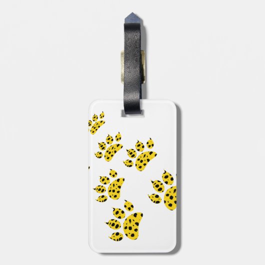 Cheetah Paw Print Bagagelabel (Achterkant verticaal)