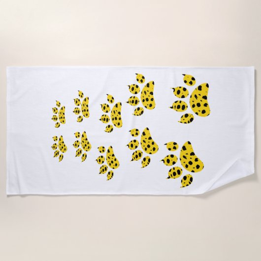 Cheetah Paw Print Beach Towel Strandlaken (Voorkant)